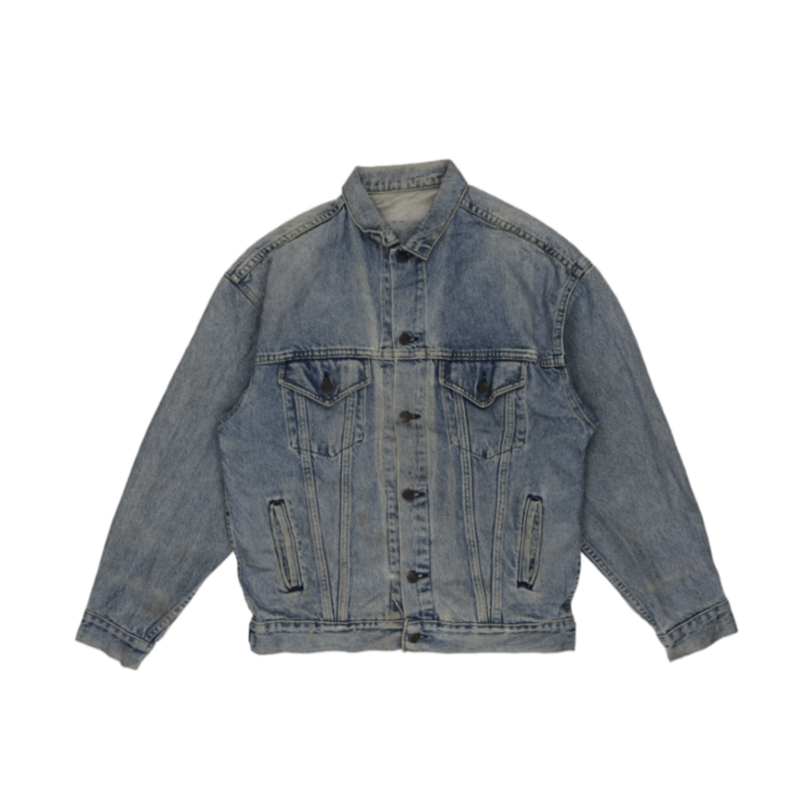 Carhartt Vintage Blue Denim Jacket Men's Size L Cotton Classic Collared