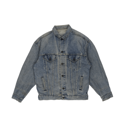 Carhartt Vintage Blue Denim Jacket Men's Size L Cotton Classic Collared
