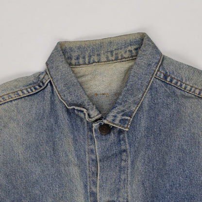 Carhartt Vintage Blue Denim Jacket Men's Size L Cotton Classic Collared