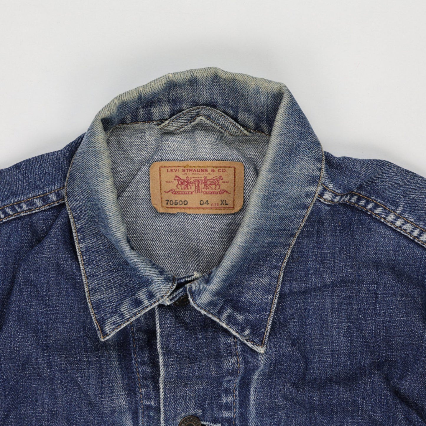 Levi's 70500 XL Vintage Blue Denim Trucker Jacket Cotton Collared