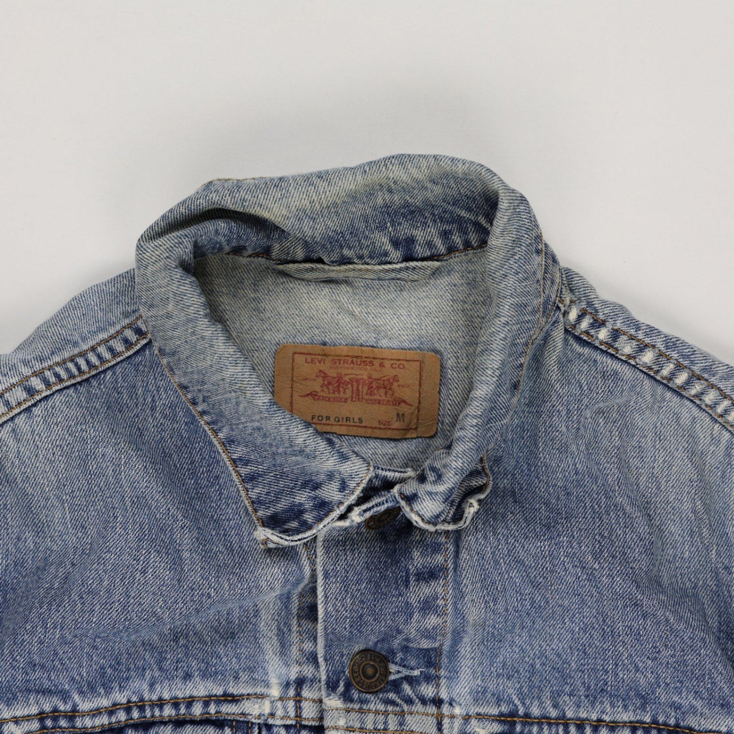 Levi's Vintage Medium Blue Denim Trucker Jacket Women's Medium Cotton
