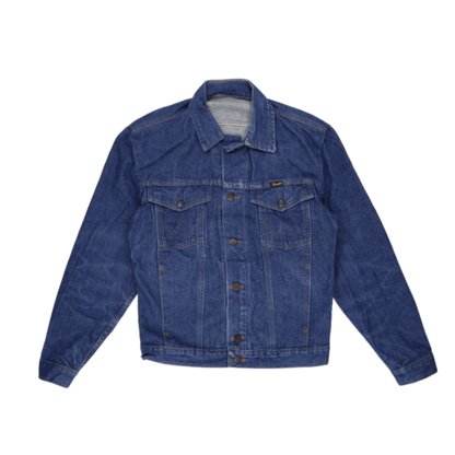 Wrangler Vintage Blue Denim Trucker Jacket Large Cotton