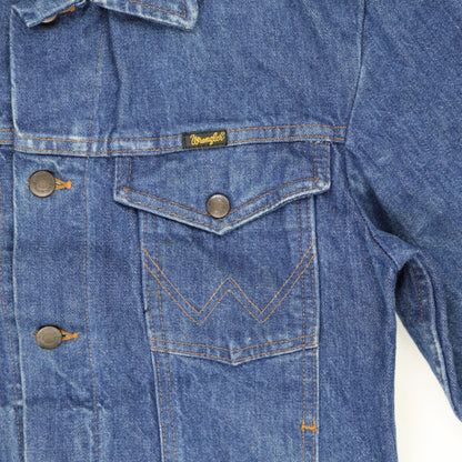 Wrangler Vintage Blue Denim Trucker Jacket Large Cotton