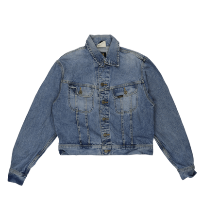 Lee Vintage Light Blue Denim Jacket Unisex Medium 100 Percent Cotton Western Style Collared