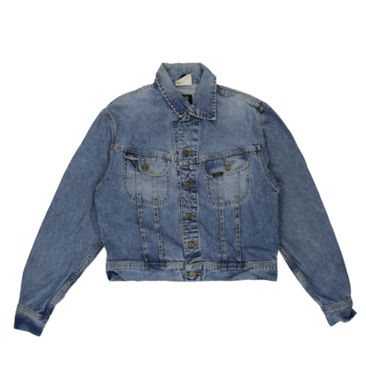 Lee Vintage Light Blue Denim Jacket Unisex Medium 100 Percent Cotton Western Style Collared
