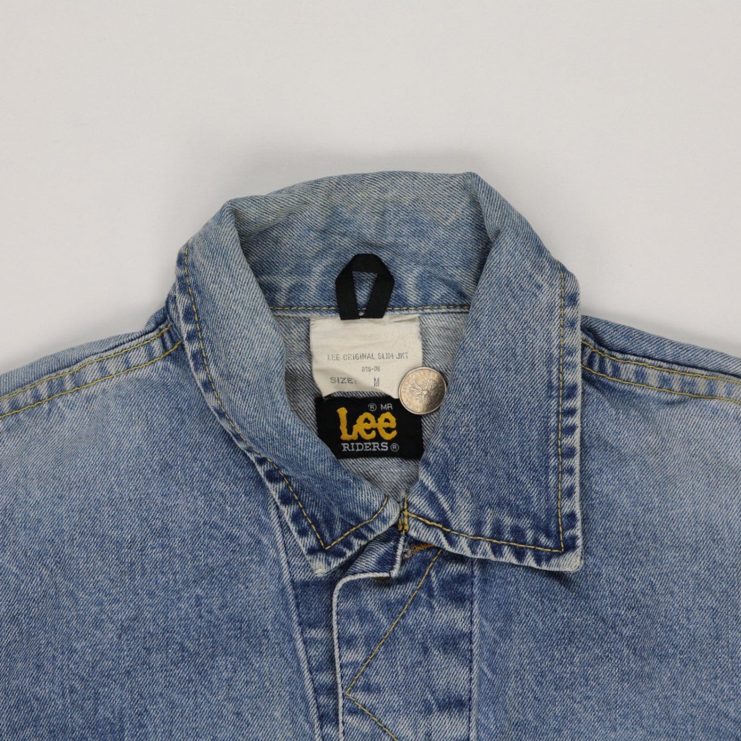 Lee Vintage Light Blue Denim Jacket Unisex Medium 100 Percent Cotton Western Style Collared