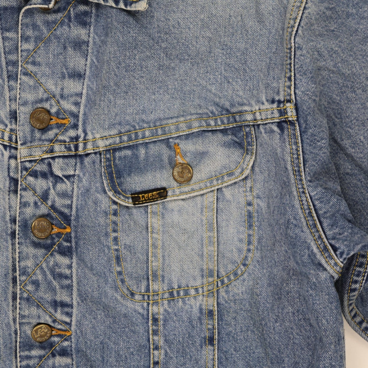 Lee Vintage Light Blue Denim Jacket Unisex Medium 100 Percent Cotton Western Style Collared