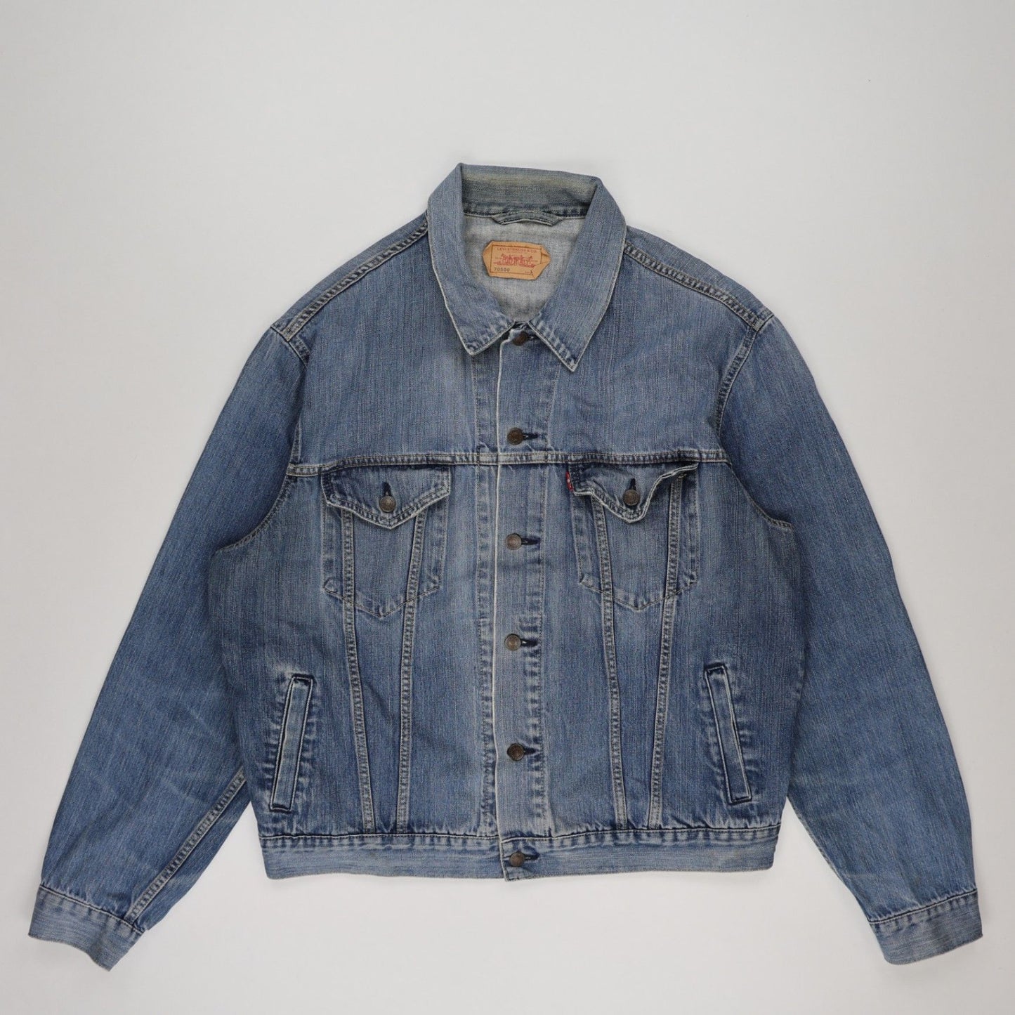 Levi's 70550 Vintage Blue Denim Trucker Jacket XL 100 Percent Cotton