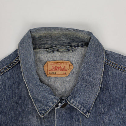 Levi's 70550 Vintage Blue Denim Trucker Jacket XL 100 Percent Cotton