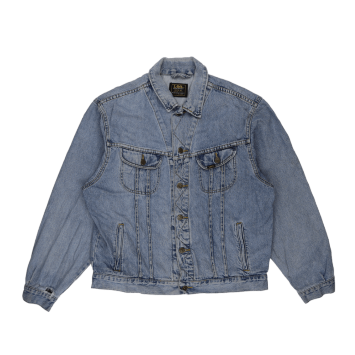 Lee Vintage Denim Jacket Light Blue XL 100 Percent Cotton Collared