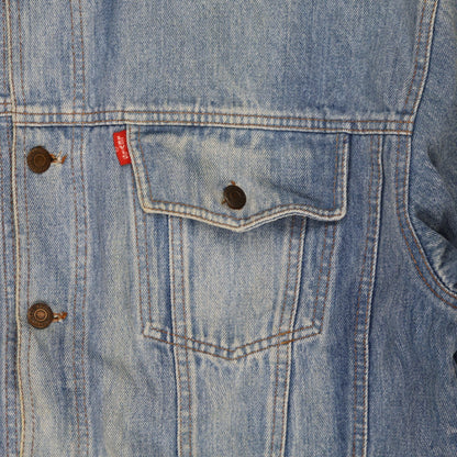 Levi's Vintage Blue Denim Trucker Jacket Men's Large Cotton Collared
