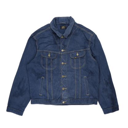 Lee Blue Denim Rider Jacket for Men Size XL Cotton Collared