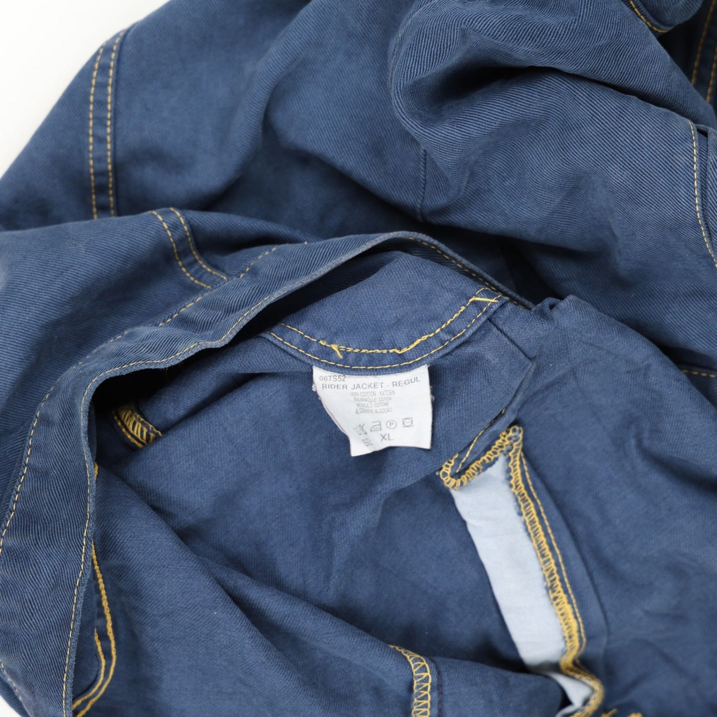 Lee Blue Denim Rider Jacket for Men Size XL Cotton Collared