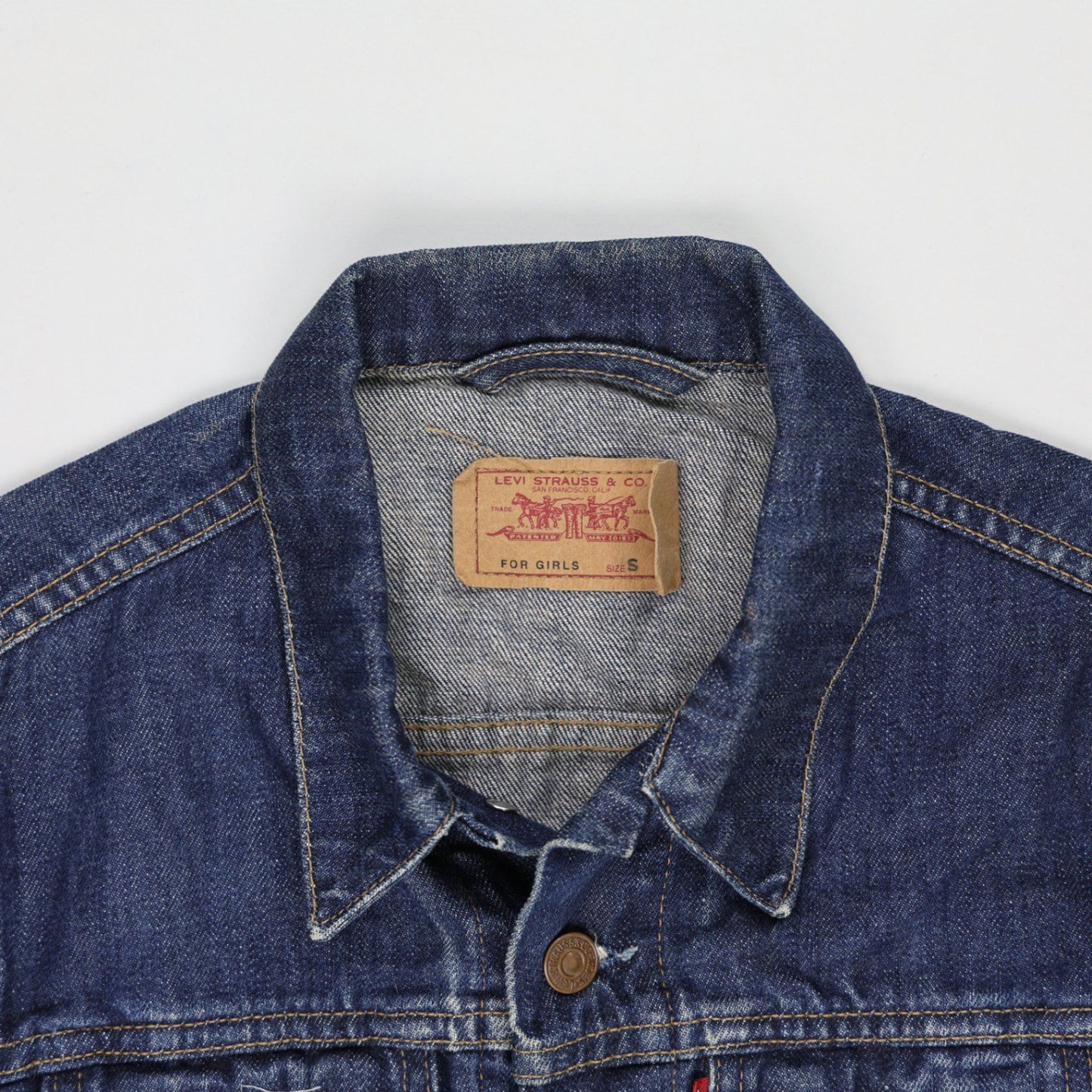 Levi Strauss & Co Vintage Girls Trucker Jacket Blue Small Denim