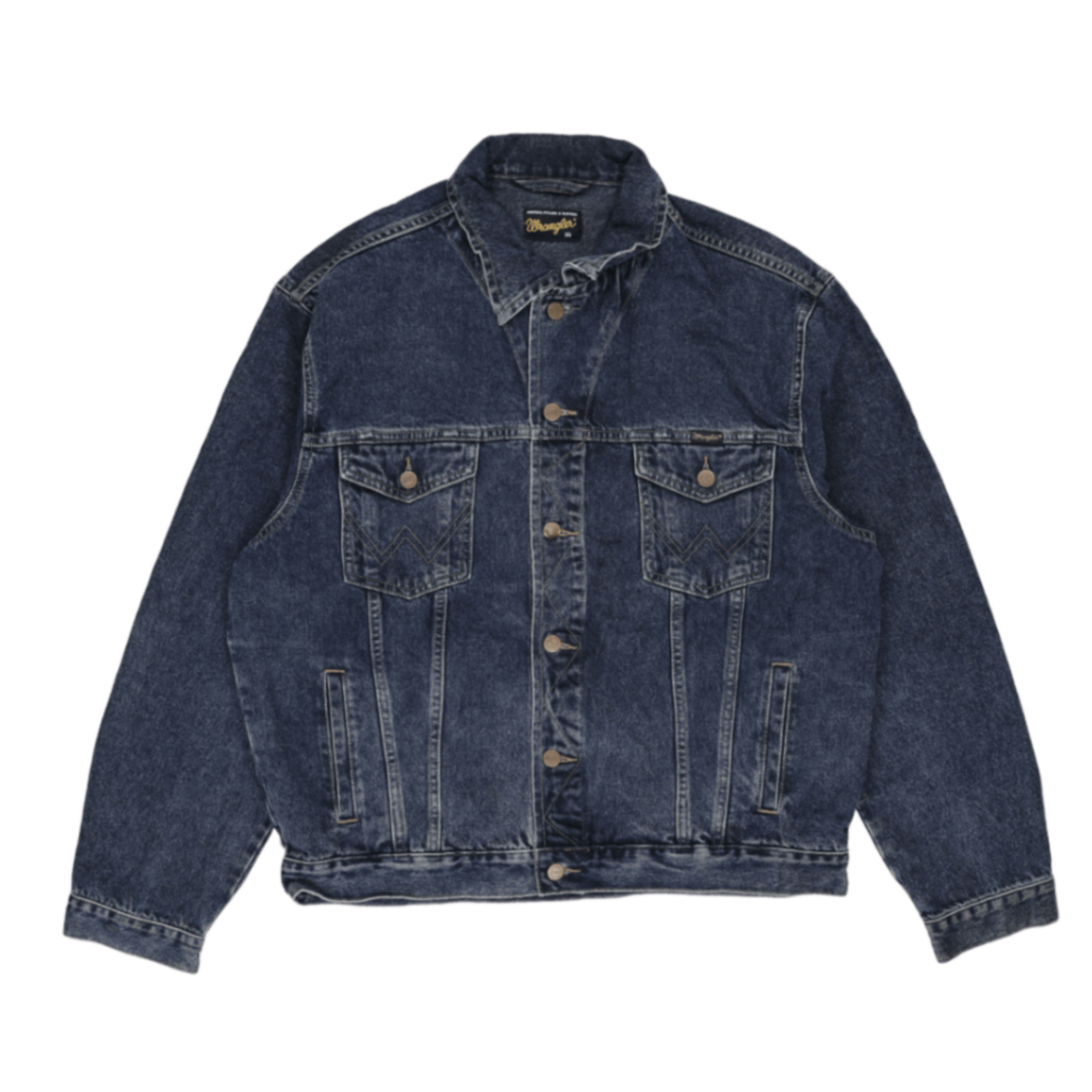 Wrangler Vintage Blue Denim Trucker Jacket XL Cotton Western Style