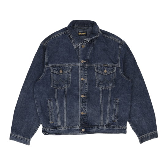 Wrangler Vintage Blue Denim Trucker Jacket XL Cotton Western Style