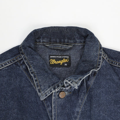 Wrangler Vintage Blue Denim Trucker Jacket XL Cotton Western Style