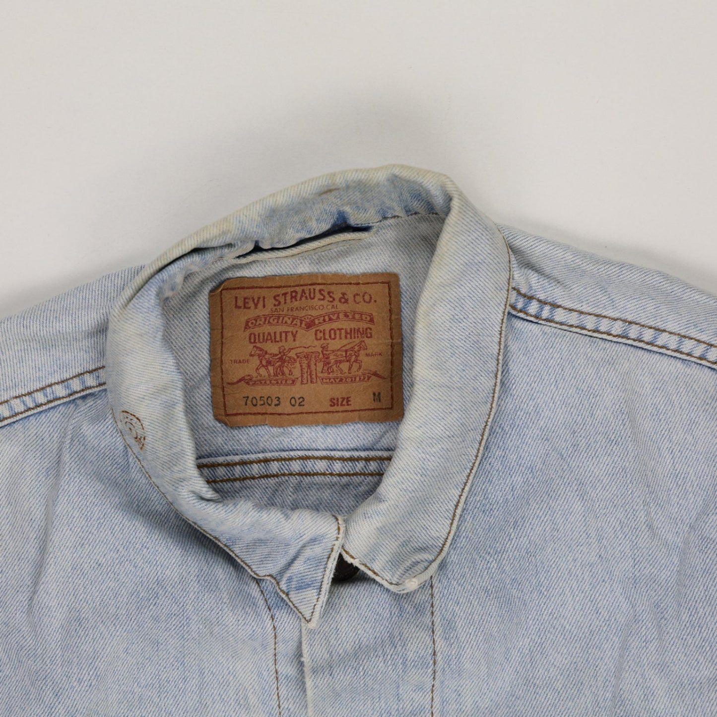 Levi's 70503 Light Blue Vintage Denim Jacket Men's Medium 100% Cotton Collared