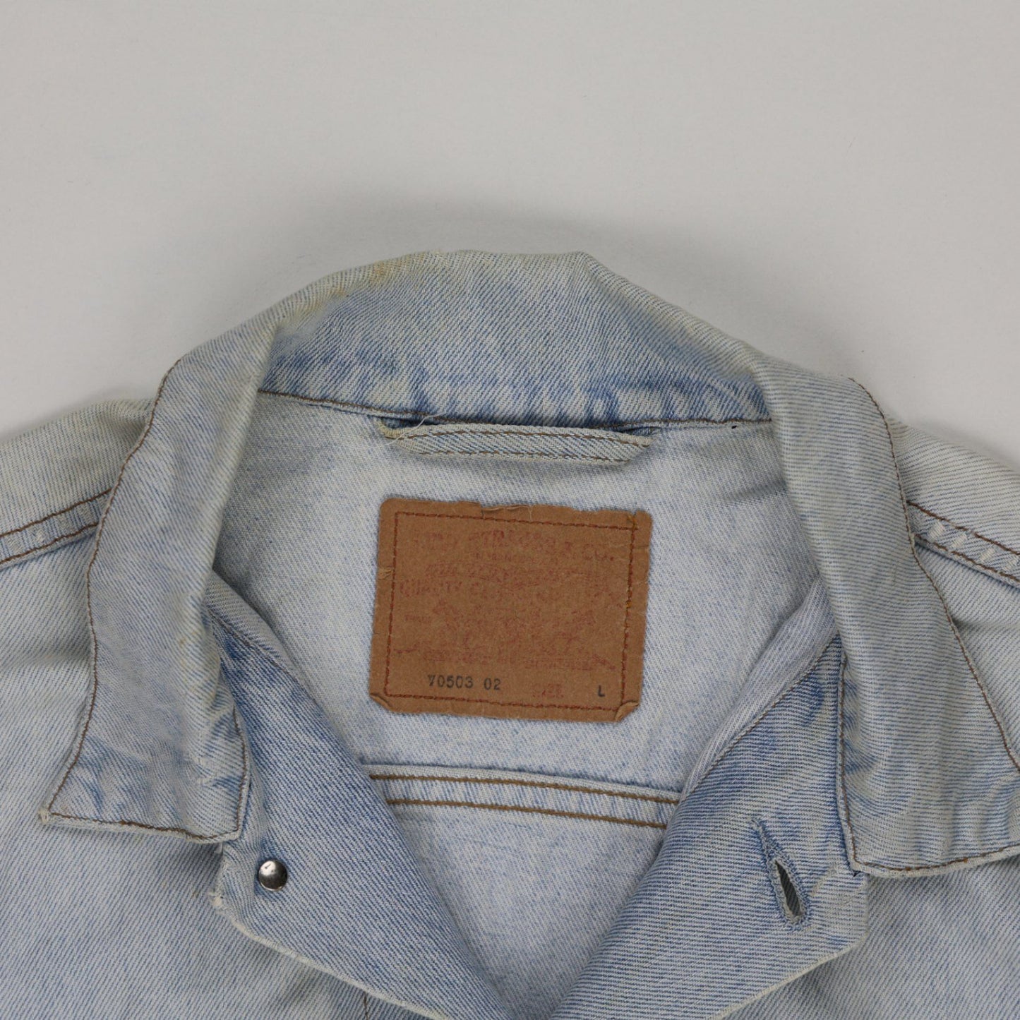 Levi's Light Blue Vintage Denim Jacket Large Cotton Denim Collared