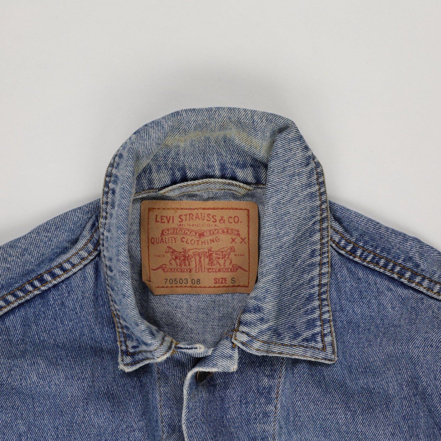 Levi's 70503 Vintage Light Blue Denim Trucker Jacket Size Small Cotton