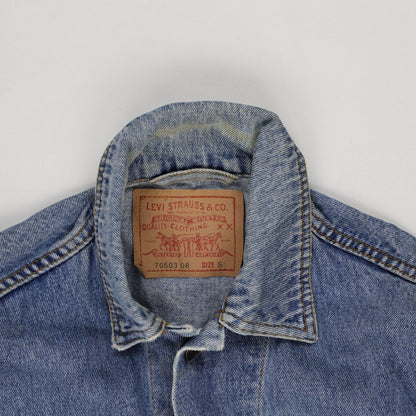 Levi's 70503 Vintage Light Blue Denim Trucker Jacket Size Small Cotton
