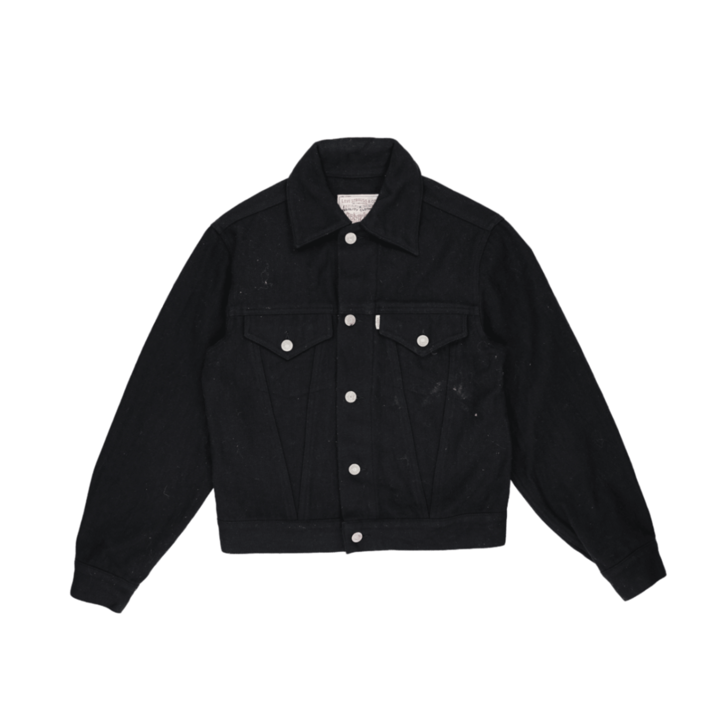 Levi's Black Denim Trucker Jacket Size M Vintage Cotton