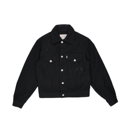 Levi's Black Denim Trucker Jacket Size M Vintage Cotton