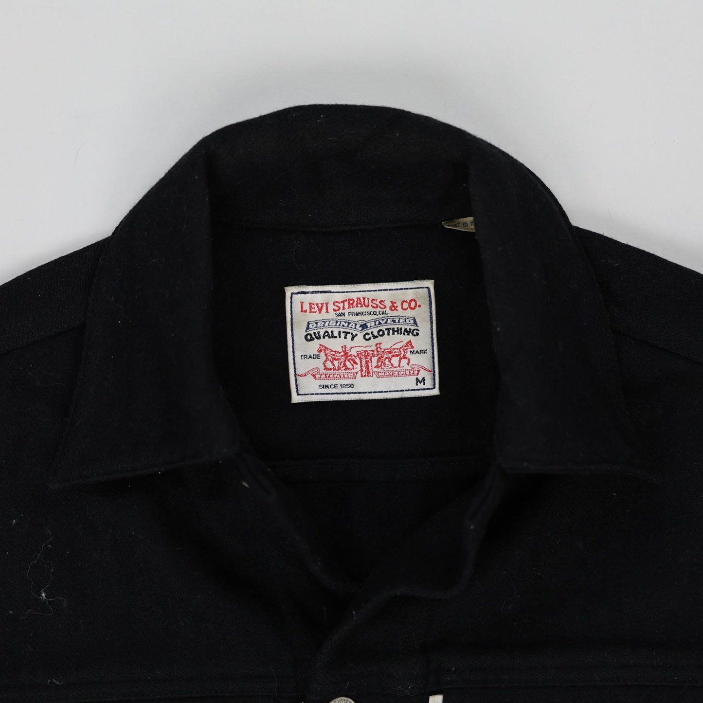 Levi's Black Denim Trucker Jacket Size M Vintage Cotton