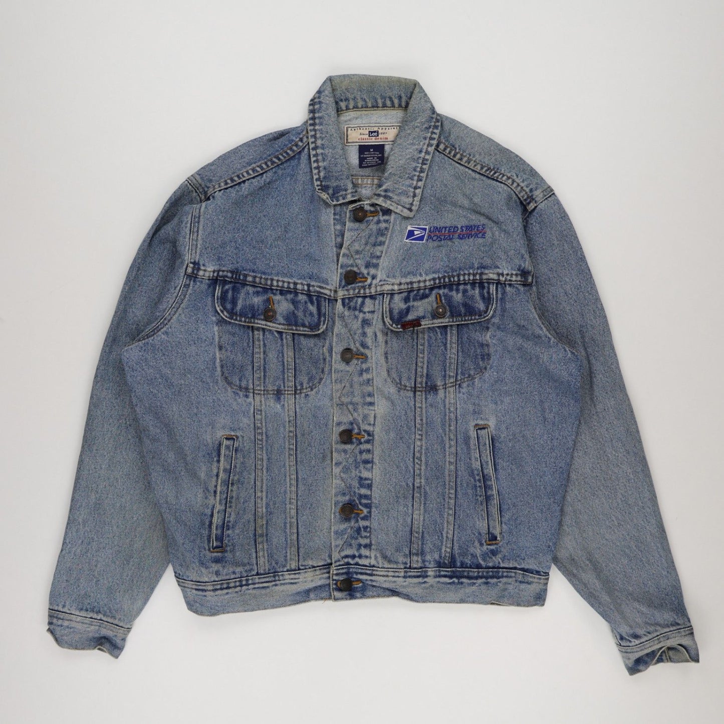 Lee Classic Denim Jacket Blue Medium 100 Percent Cotton Vintage