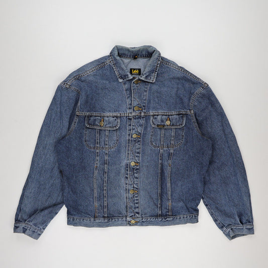 Lee Vintage Blue Denim Trucker Jacket Medium Cotton Men's
