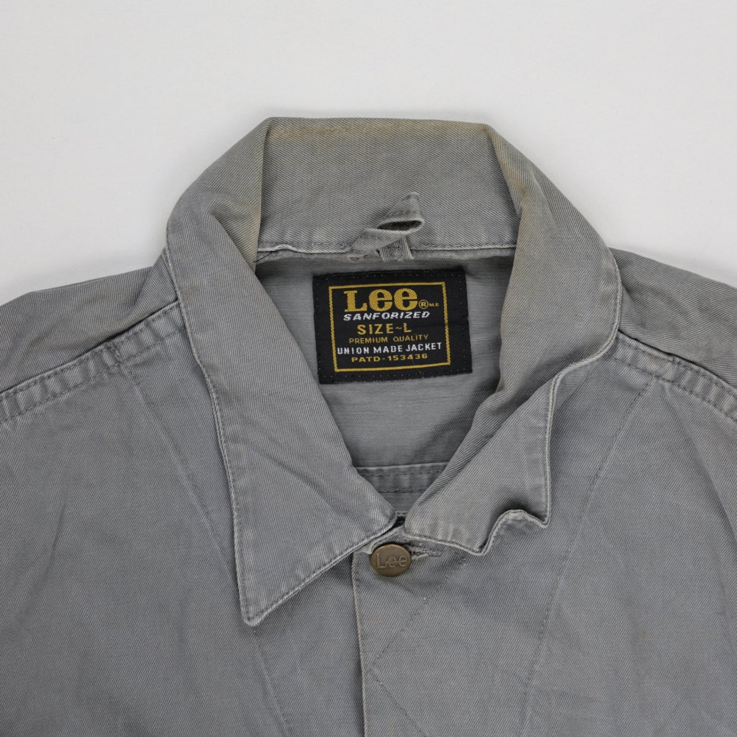 Lee Vintage Workwear Jacket Grey Large Cotton Collared