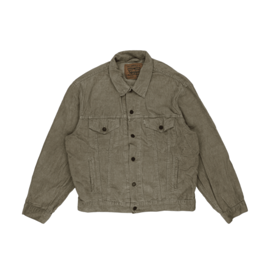 Levi's Original Trucker Jacket Beige Corduroy Size L Vintage Mens