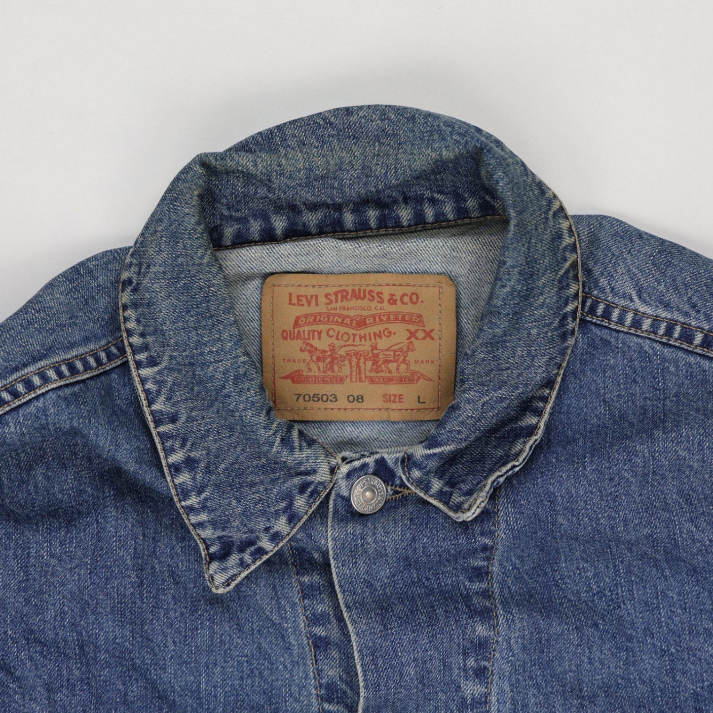 Levi Strauss & Co Denim Trucker Jacket Blue Size L