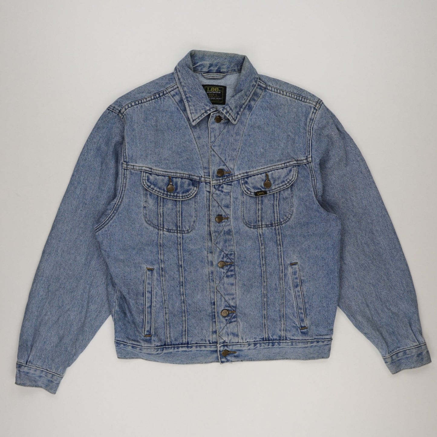 Lee Vintage Light Blue Trucker Denim Jacket Men's Large 100% Cotton