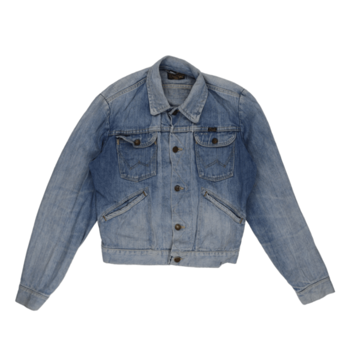Wrangler Vintage Blue Denim Jacket Western Style Medium Cotton