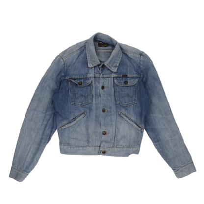 Wrangler Vintage Blue Denim Jacket Western Style Medium Cotton