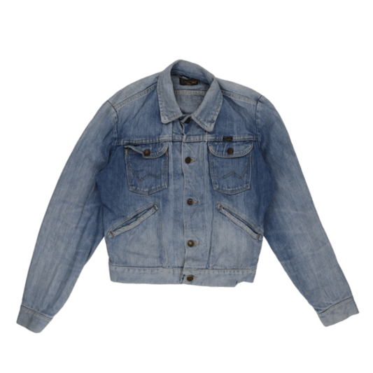 Wrangler Vintage Blue Denim Jacket Western Style Medium Cotton