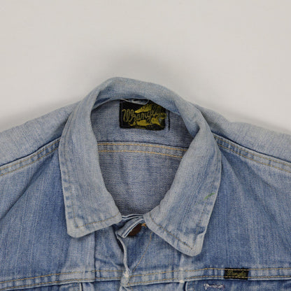 Wrangler Vintage Blue Denim Jacket Western Style Medium Cotton