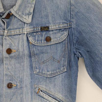 Wrangler Vintage Blue Denim Jacket Western Style Medium Cotton