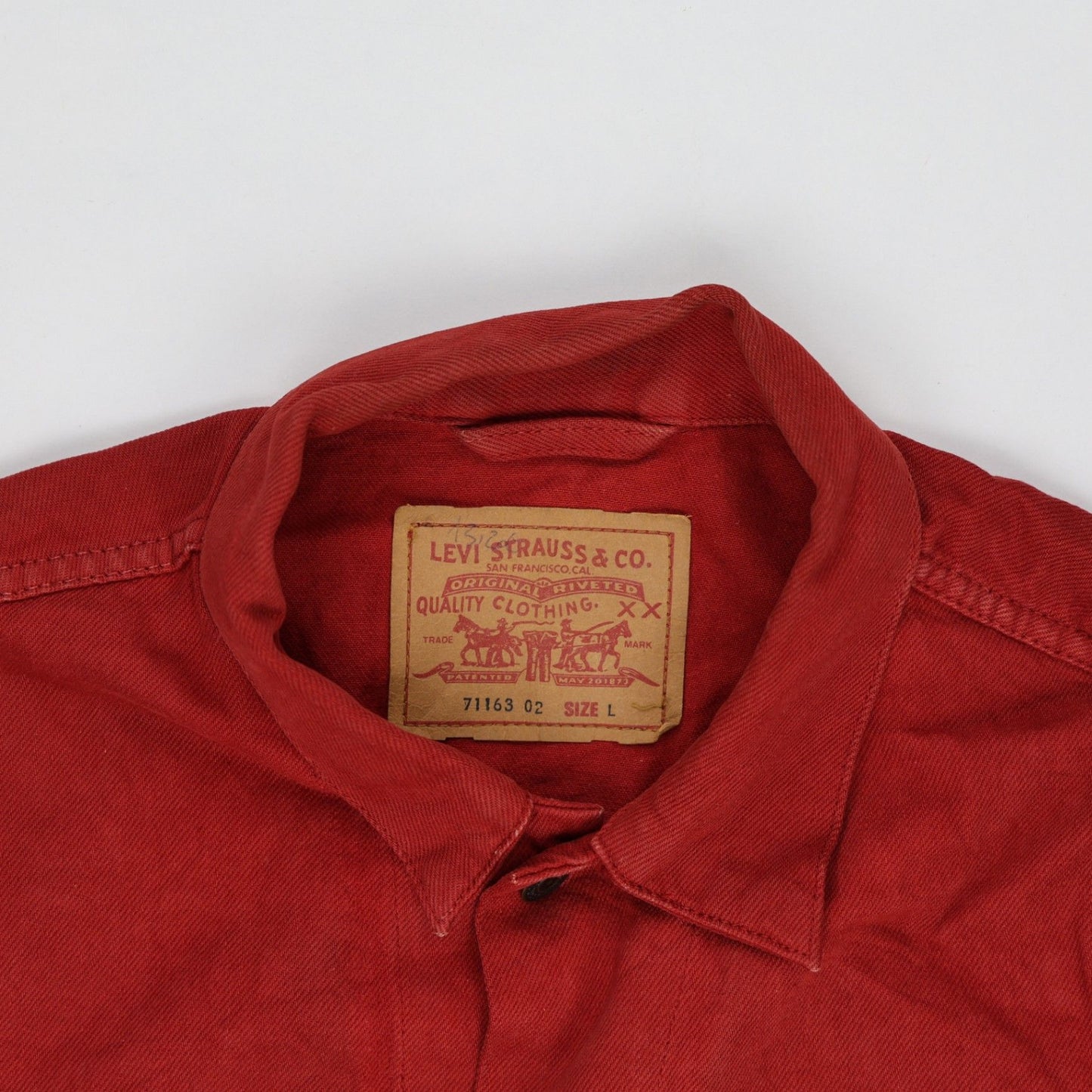 Levi's Red Vintage Trucker Jacket Size Large Cotton Denim
