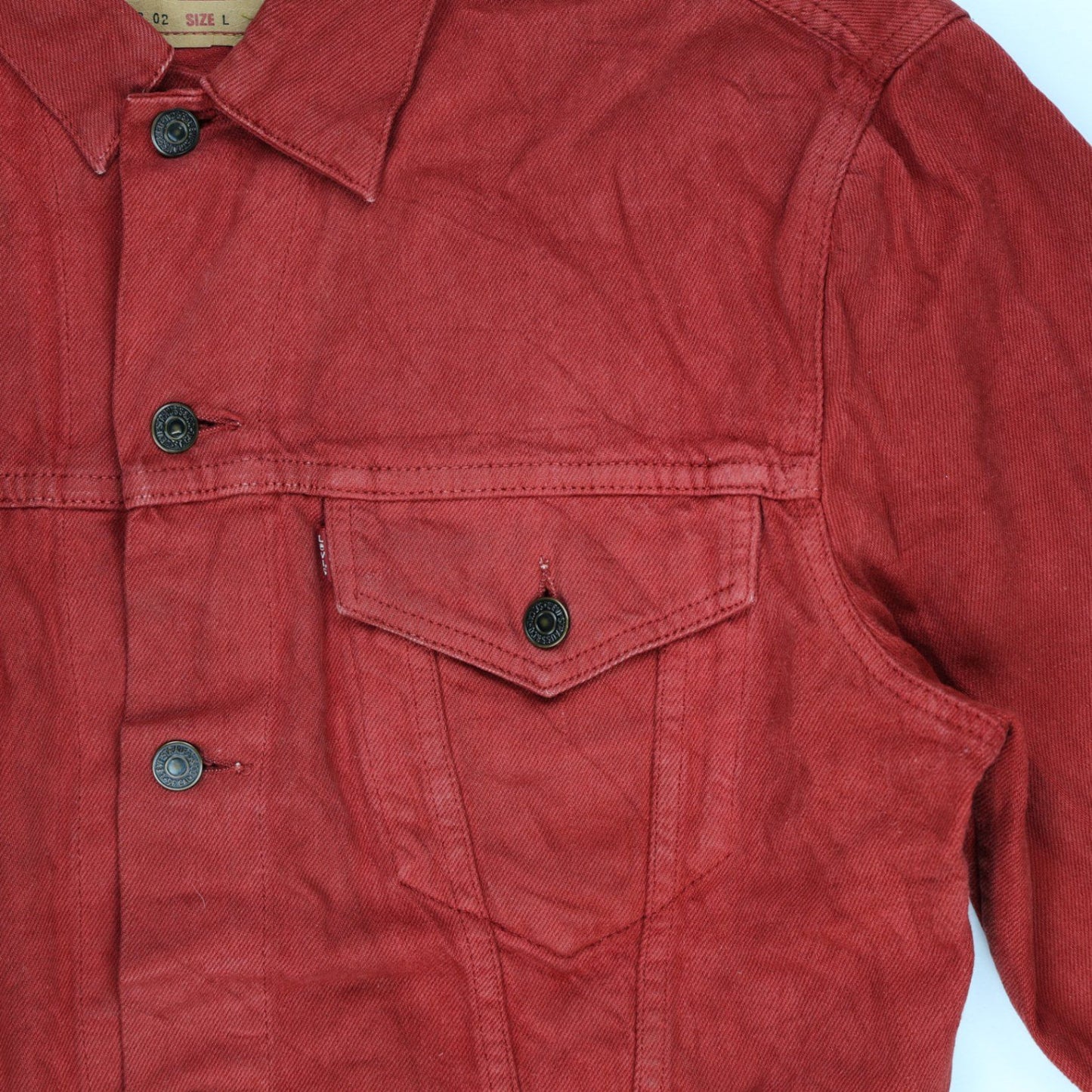 Levi's Red Vintage Trucker Jacket Size Large Cotton Denim