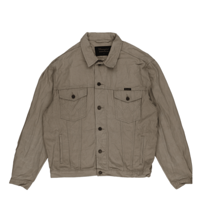 Wrangler Authentic Western Beige Denim Jacket XL 100% Cotton Collared Vintage