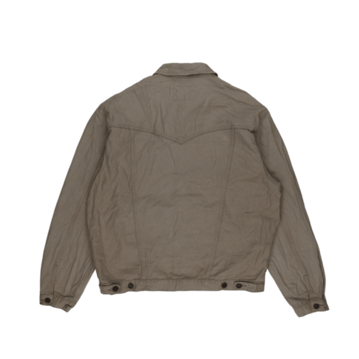 Wrangler Authentic Western Beige Denim Jacket XL 100% Cotton Collared Vintage
