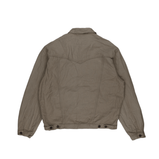 Wrangler Authentic Western Beige Denim Jacket XL 100% Cotton Collared Vintage
