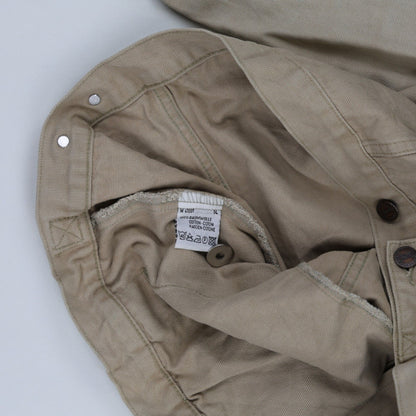 Wrangler Authentic Western Beige Denim Jacket XL 100% Cotton Collared Vintage