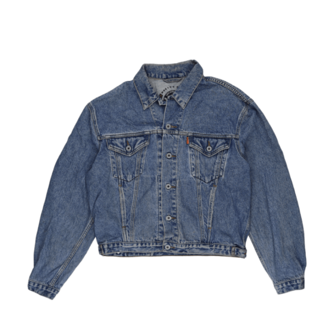 Levi's Vintage Blue Denim Trucker Jacket Large Cotton Collared