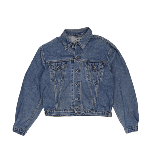 Levi's Vintage Blue Denim Trucker Jacket Large Cotton Collared