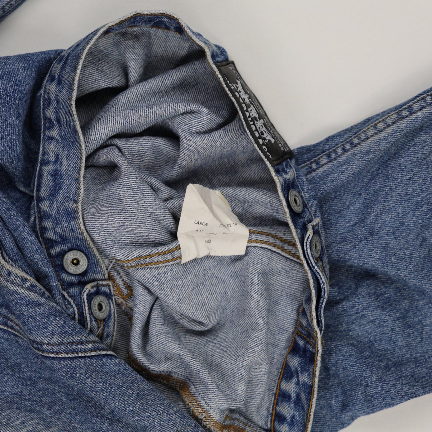 Levi's Vintage Blue Denim Trucker Jacket Large Cotton Collared