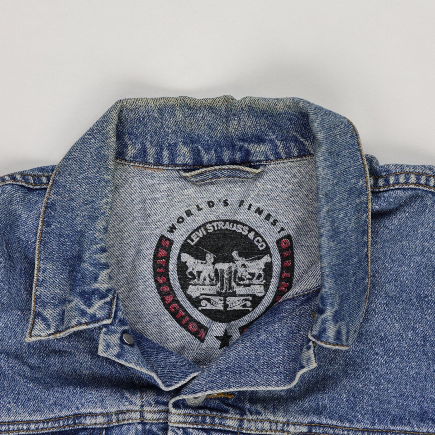 Levi's Vintage Blue Denim Trucker Jacket Large Cotton Collared