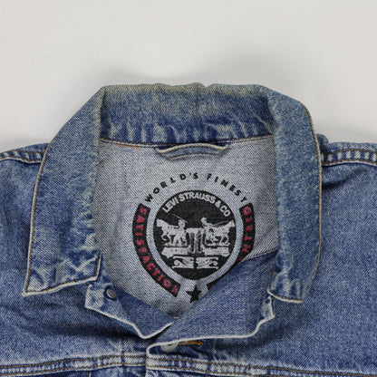 Levi's Vintage Blue Denim Trucker Jacket Large Cotton Collared